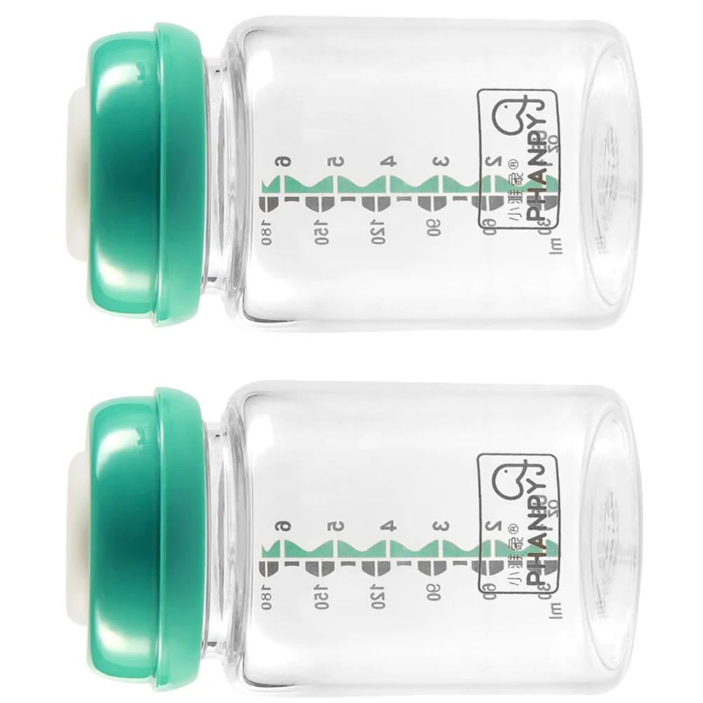 2 Pcs Breast Preservation Bottle Baby Nursing Wide Feeder Feeding Glass Safe Anti Flatulence Soft Pacifier