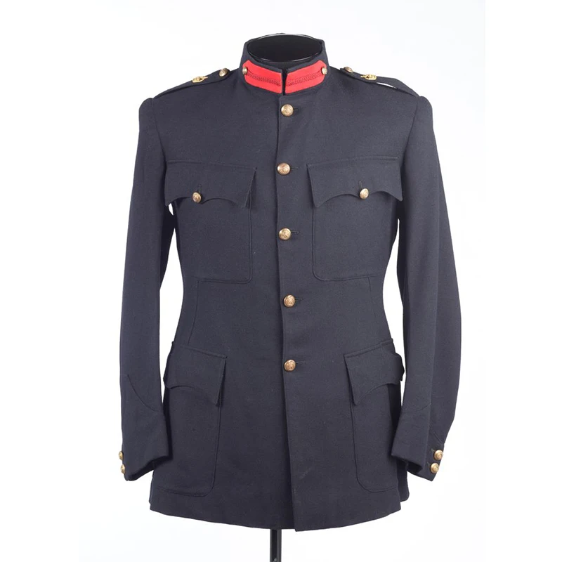

Custom Made Historical Military Black Tunic Germany Military Officer Commander Top Coat