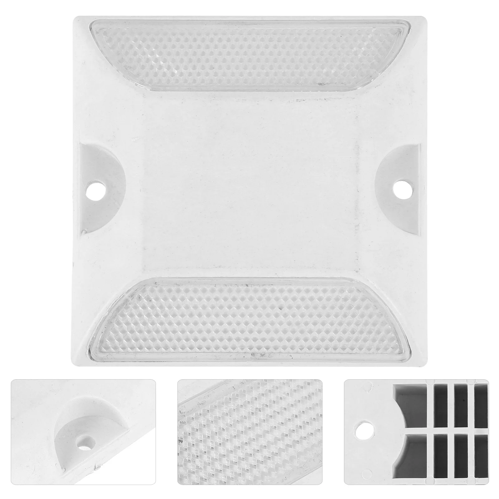 2Pcs Road Markers Reflective Aluminum Raised Design Dual Yellow Night Visibility Roadside Emergency Reflectors