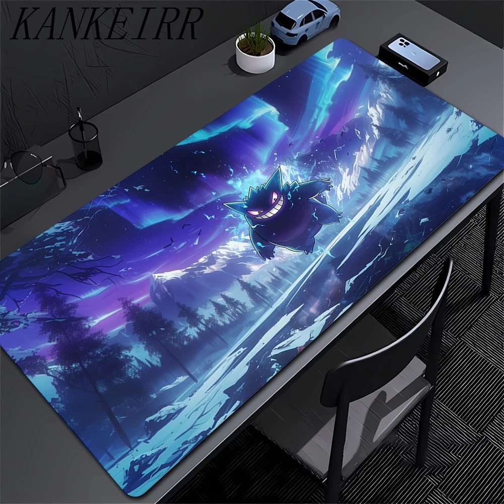 대형 게임용 마우스 패드 P-Pokemon-Gengar Grande 마우스패드 LockEdge 두꺼운 컴퓨터 키보드 테이블 데스크 매트