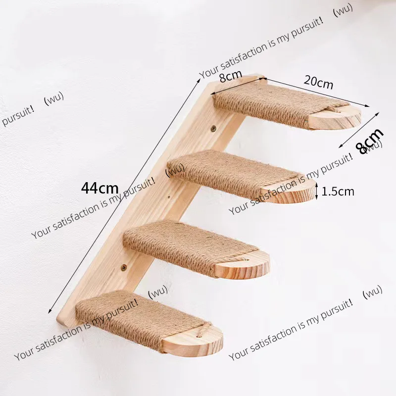 Solid wood cat ladder jumping platform wall scene multi-layer solid wood sisal cat rack DIY wall-mounted cat climbing building