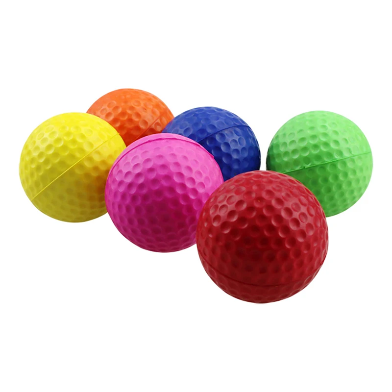 42 mm gemengde kleur Pu-schuim stevige spons zachte bal Indoor Golf oefenbal speelgoedbal