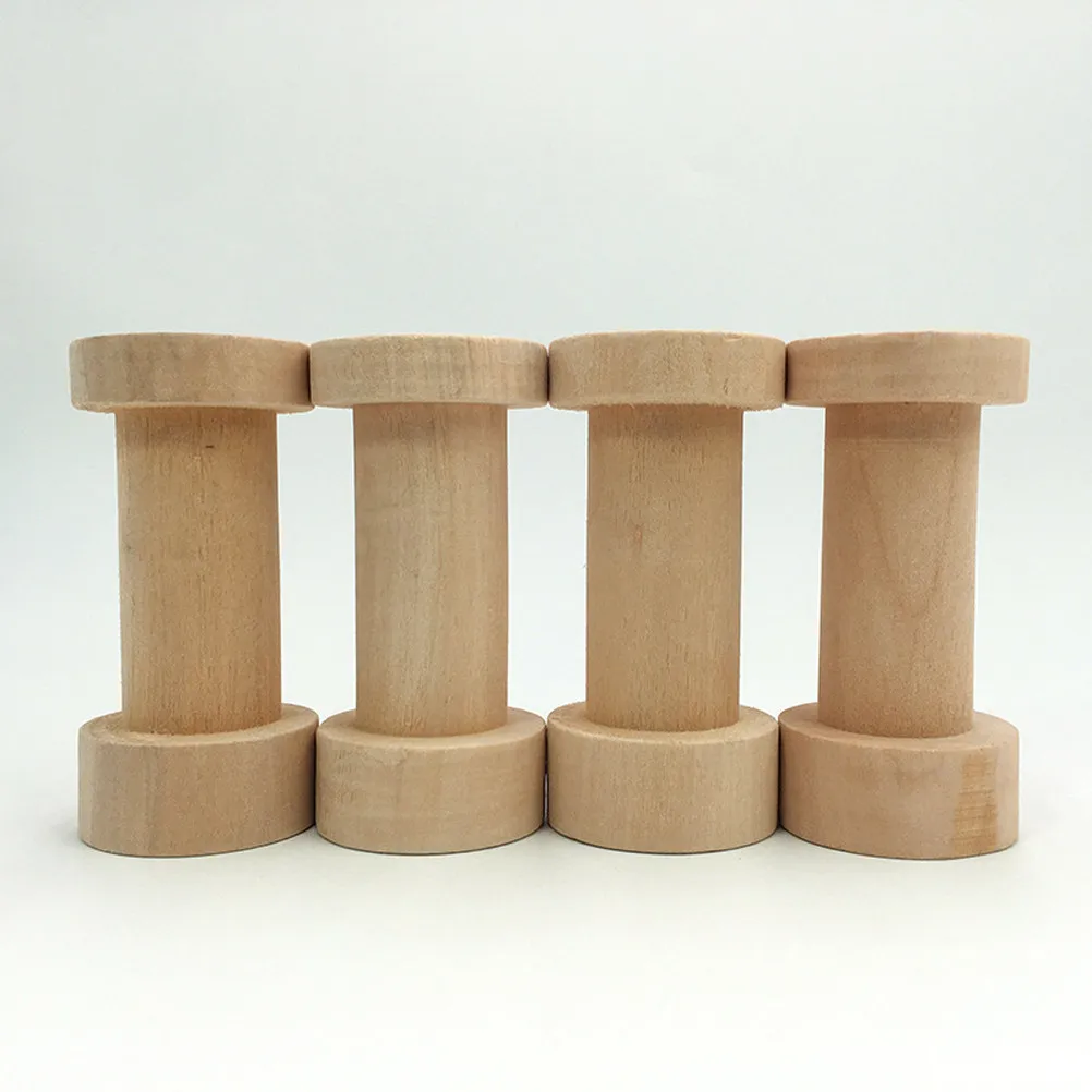 

2 шт. деревянных катушек для хранения швейных ниток, гладкий держатель для пряжи, предотвращает спутывание, идеально подходит для вышивки, квилтинга, рукоделия