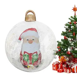 PVC Inflatable Christmas Balls Light Up PVC Oversized Inflatable Ball Large Festive Gift Ball For Holiday Yard Lawn Porch Decor