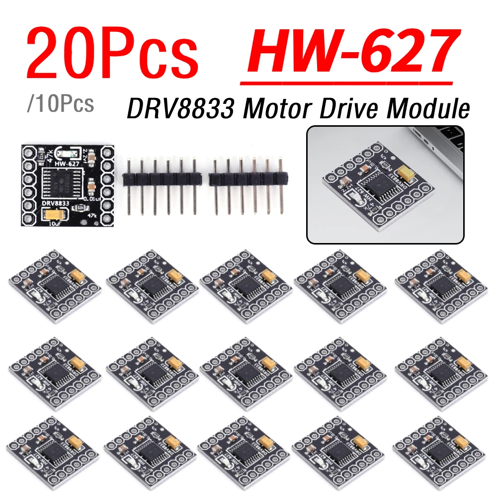 

10/20 шт. HW-627, 2 шт. 6-контактный 1.5A одноприводный H-мостовой модуль драйвера двигателя DRV8833 с хорошим теплоотводом, бесшумный драйвер шагового двигателя