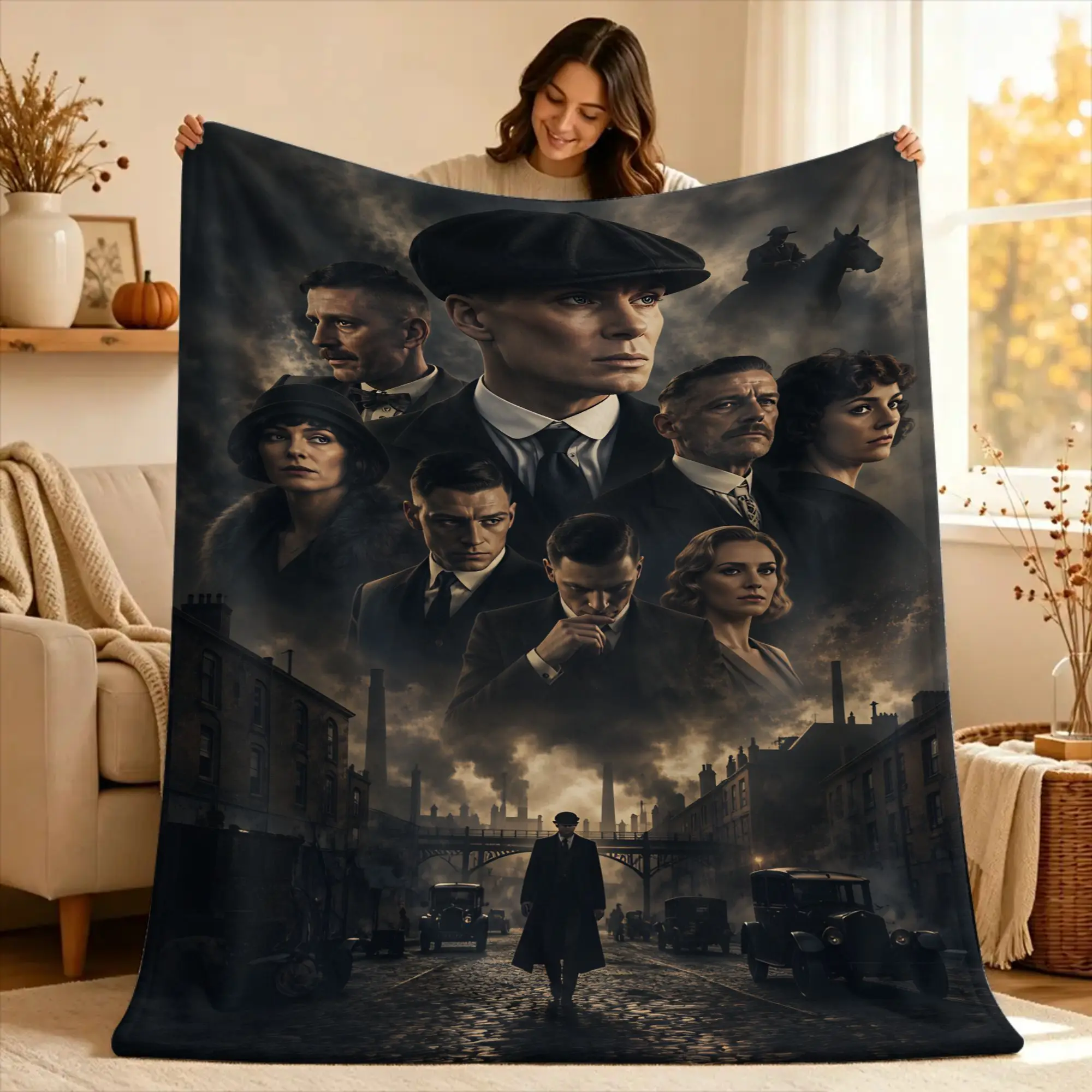 Peaky Blinders tommy shelby  Flannel Blanket Winter  Soft Durable Throw Blanket for Kids Bedroom Print Bedspread Sofa Bed Cover