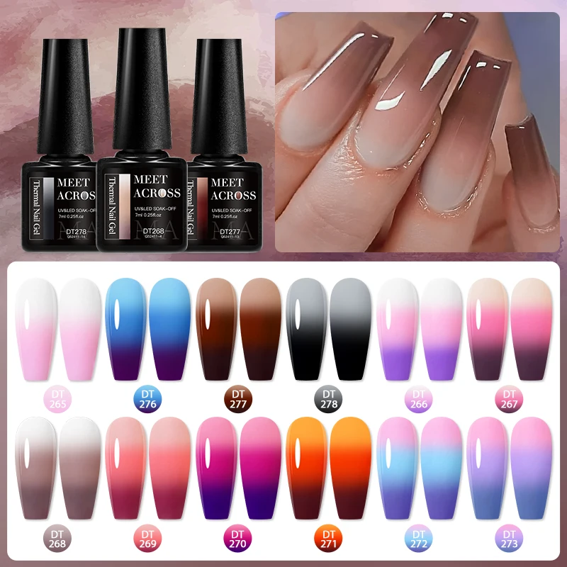 6-12pcs Gel Térmico Nail Polish Set Inverno Temperatura Mudando Gel Semi Permanente Vernizes Soak Off UV LED Nail Art Gel Kit