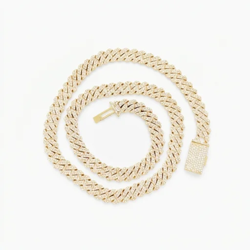 

Luxury 12MM VVS Moissanite Cuban Link Chain Necklace Iced Out Hip Hop Bling
