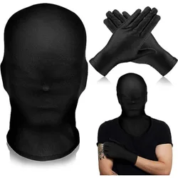 Black Hood Halloween Cosplay Costumes Spandex Full Mask Role Play Adult Ghost Festival Props Party Carnival Dress Up Accessories