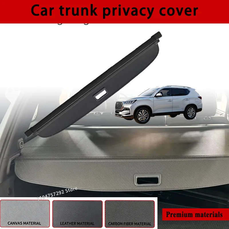 For SsangYong Rexton 2008-2019 Car Cargo Cover Trunk Rear Rack Luggage Auto Trunk Curtain Organizer Cover