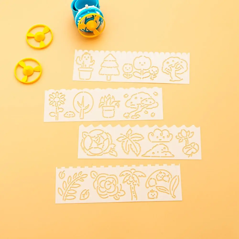 

4pcs/set Copying Stencils Hollowed Drawing Templates Template Ruler Decorative Spray Painting Template Stamping Painting