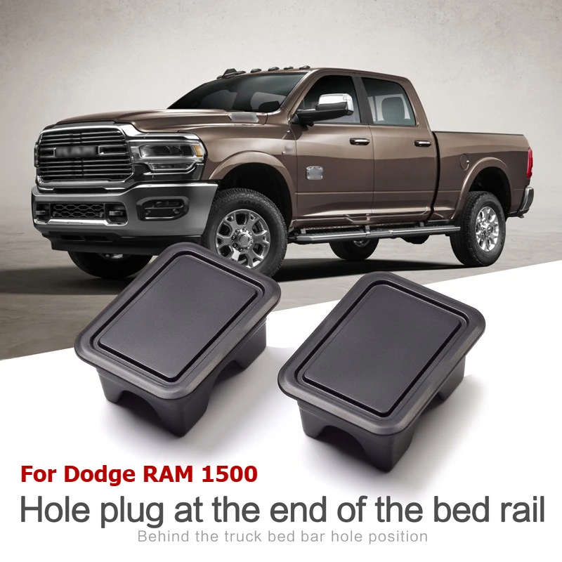 2Pcs Bed Rail Stake Pocket Hole Plug Cover For Dodge RAM 1500 2500 2019-2025 Pickup Truck Rear Bed Rail Hole Cap Modification