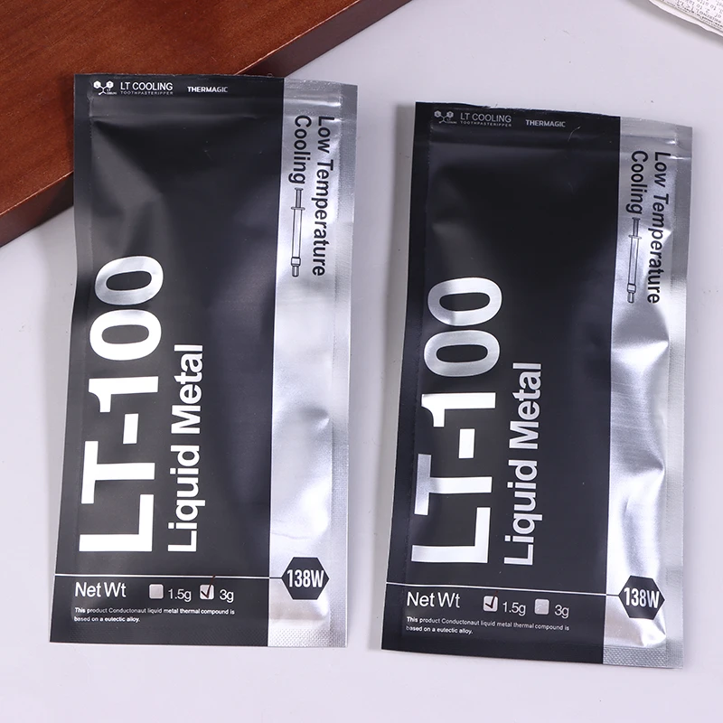 1Pc LT-100 138W Liquid Metal Thermal Paste 1.5g/3g Conductive Silicone Grease for CPU GPU Graphics Card And Laptop Cooling