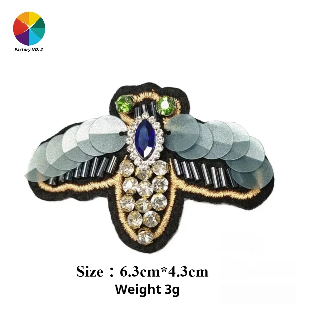 الشركة المصنعة الخرز أحجار الراين DIY الحشرات النحل اليعسوب الماس الزهور ملصقات القماش، القبعات أكياس الأحذية الجوارب الزخرفية #4