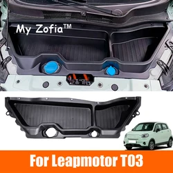For Leapmotor T03 2023 2024 2025 Car Front Cabin Storage Box High Quality Waterproof Storage Box ABS front spare box Accessories