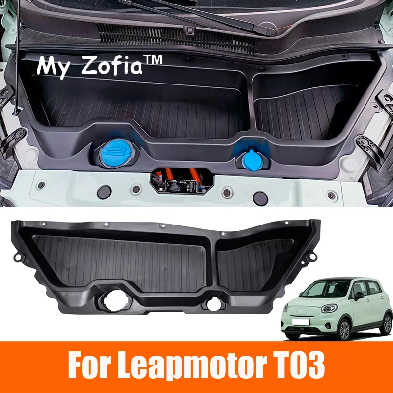 For Leapmotor T03 2023 2024 2025 Car Front Cabin Storage Box High Quality Waterproof Storage Box ABS front spare box Accessories