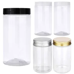 5Pcs Empty Storage Jar with Lid 500ml Clear Plastic Bottle Candy Snack Jars Food Sealed Container Cosmetics Cream Sample Pot