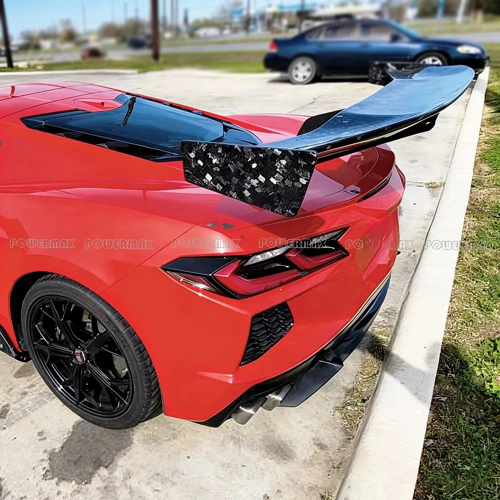 Forged Carbon Fiber ZR1 ZTK Style Rear Spoiler Wing Fit 2020+ Chevy Corvette C8 Exterior Rear Wing Upgrade Parts