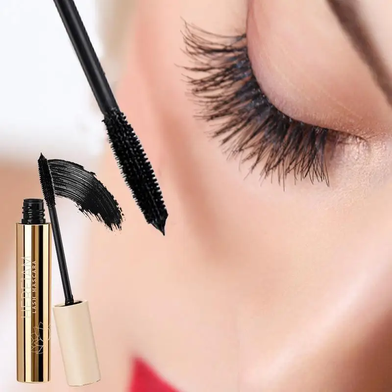 Waterproof Anti-sweat Mascara Lengthens Eyelashes Extension Black Silk Fiber Mascara Female Non-smudge Mascara Makeup Cosmetic