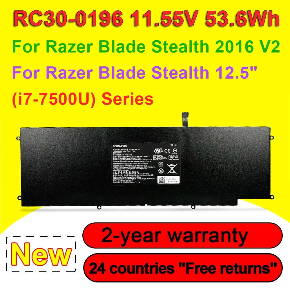 RC30-0196 Laptop Battery For Razer Blade Stealth 2016 V2 / 12.5
