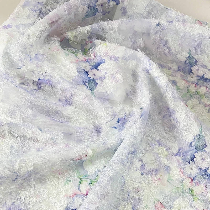 

Цифровая печать, шифоновая ткань, цветочная акварель для шитья своими руками, Cheongsam, ретро платье, материал, жаккардовый дизайн для женщин, 2025 г.