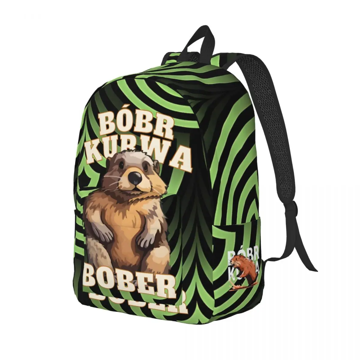 Campus Bobr Kurwa Bober Beaver Meme Retro Washable High Street Bobr kurwa Children's Bags College Student Rucksack For Gifts