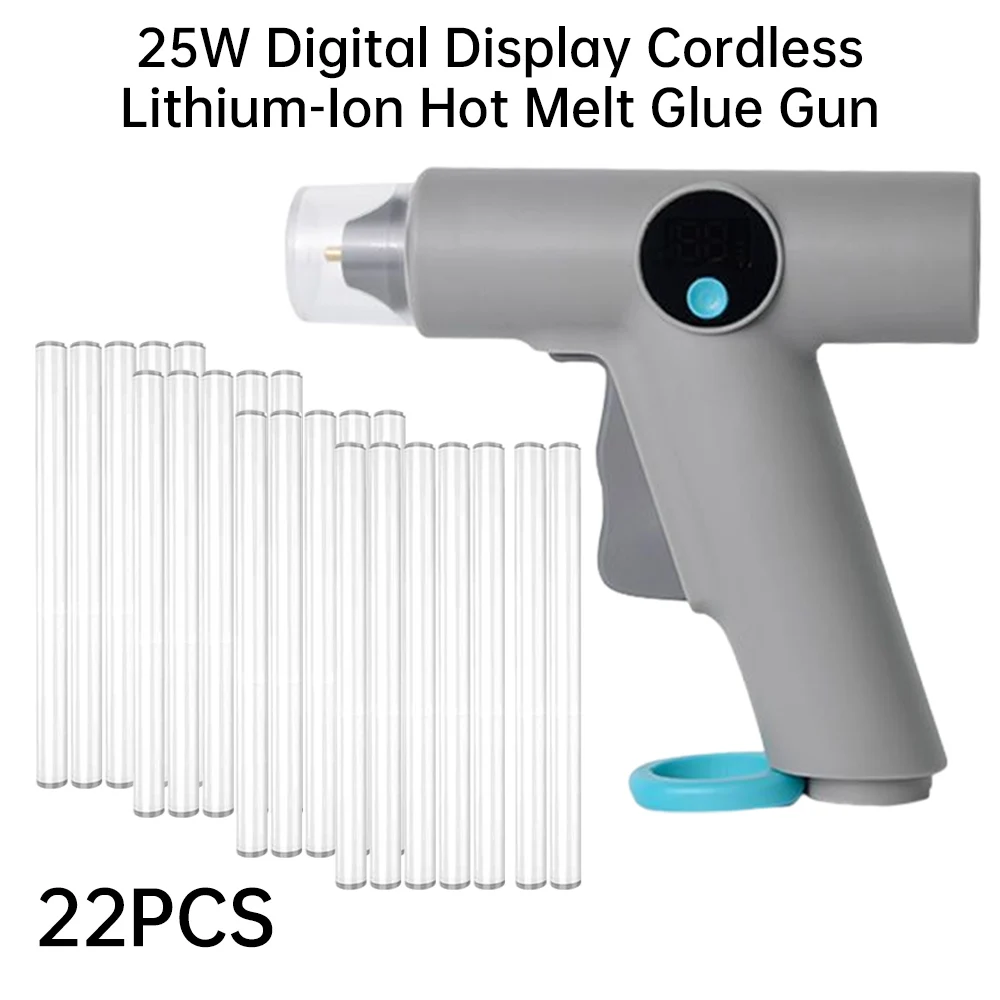 

Digital Display Hot Melt Glue Gun 25W DIY Cordless Rechargeable Household Industrial Guns Heat Temperature Electric Repair Tool