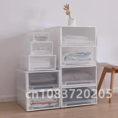 

Stackable Clothes Storage Box Modern Drawer Type Plastic Container Underwear Bra Socks Saves Home Wardrobe Space Organizer Boxs