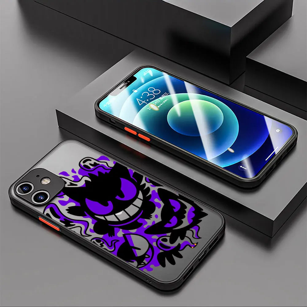 Case For Apple iPhone 11 13 15 14 Pro Max 12 Mini 7 8 Plus XR X XS SE 6 6S Silicone Phone Cover Matte Funda Pokemon Gengar Cool