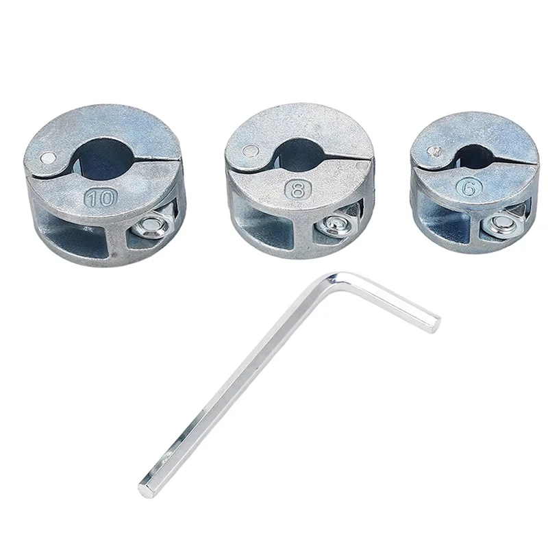 

A74E-Metric And Imperial Drill Stopper Collar Open Type Drill Bit Limit Rings 6/8/10Mm With Wrench For Hole Drilling Limit