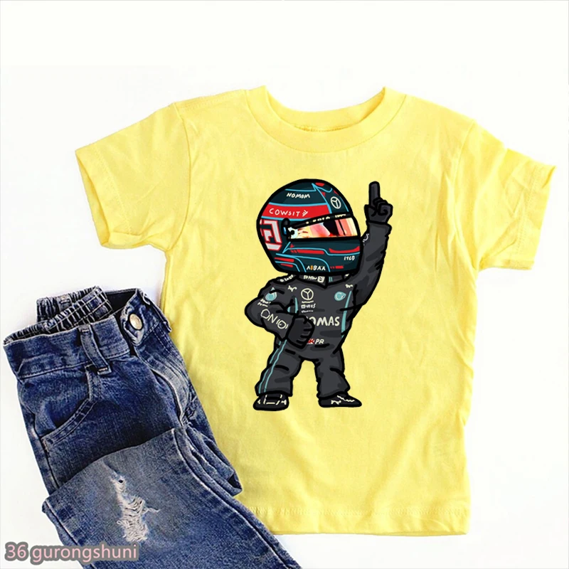 T-Shirt For Boys F1 Mini Drivers Series Cool Racing Drivers Graphic Print Boys Clothes Fashion Casual Kids Clothes Tshirts Tops