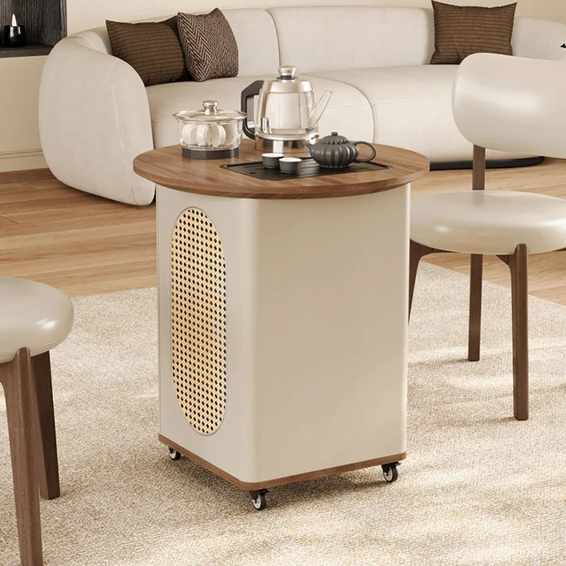 Replica Wheels Italian Tea Table Multifunctional Kettle Designer Living Room Coffee Table Small Compact Meubles Salon Furniture