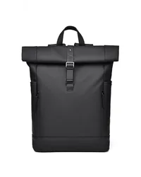 Black Waterproof Duffle Backpack Luxury Executive Backpack College Laptop Bag Men's Stylish Leather Backpacks Bag For Traveling