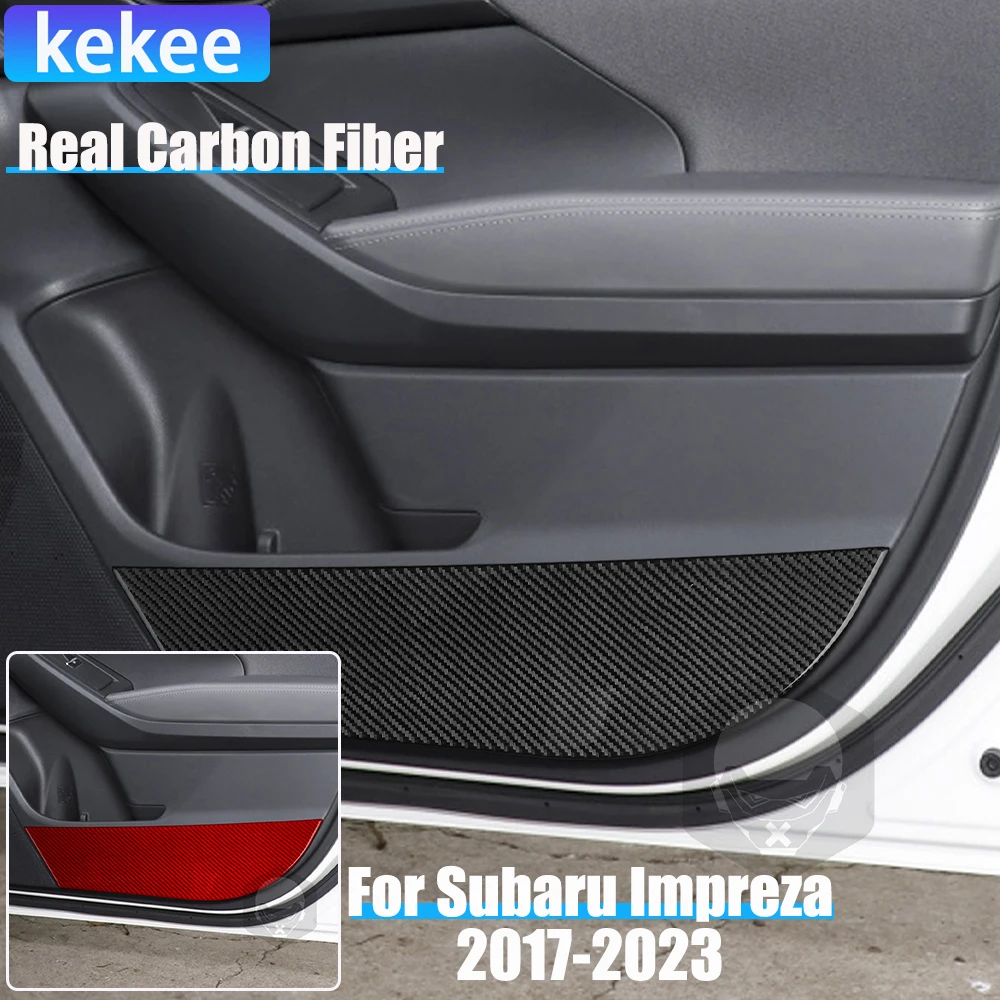 

Real Carbon Fiber Car Accessories Door Storage Panel Trim Cover Soft Sticker For Subaru Impreza 2017-2023 Crosstrek 2018-2023