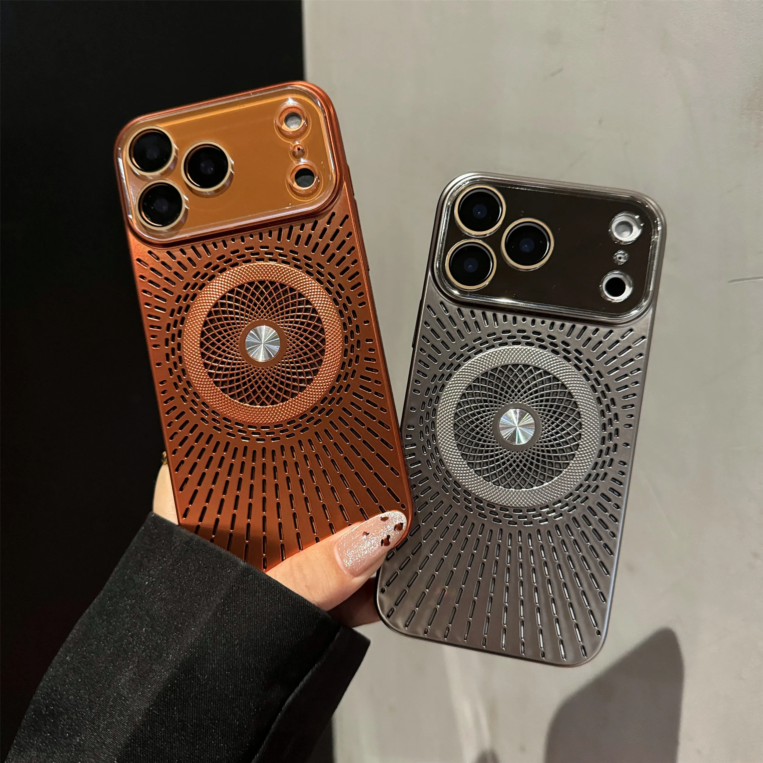 

Magnetic Heat Dissipation For Magsafe Slim Case For iPhone 17 Pro Max Wireless Charger Titanium Lens Cover