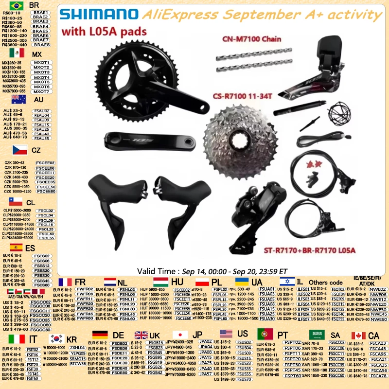 Shimano 105 Di2 R7170 R7100 2x12Speed Kurbel 170 mm/172,5 mm R7150 Schaltwerk R7100 11-36T/11-34T Kassette Rennrad Gruppenset