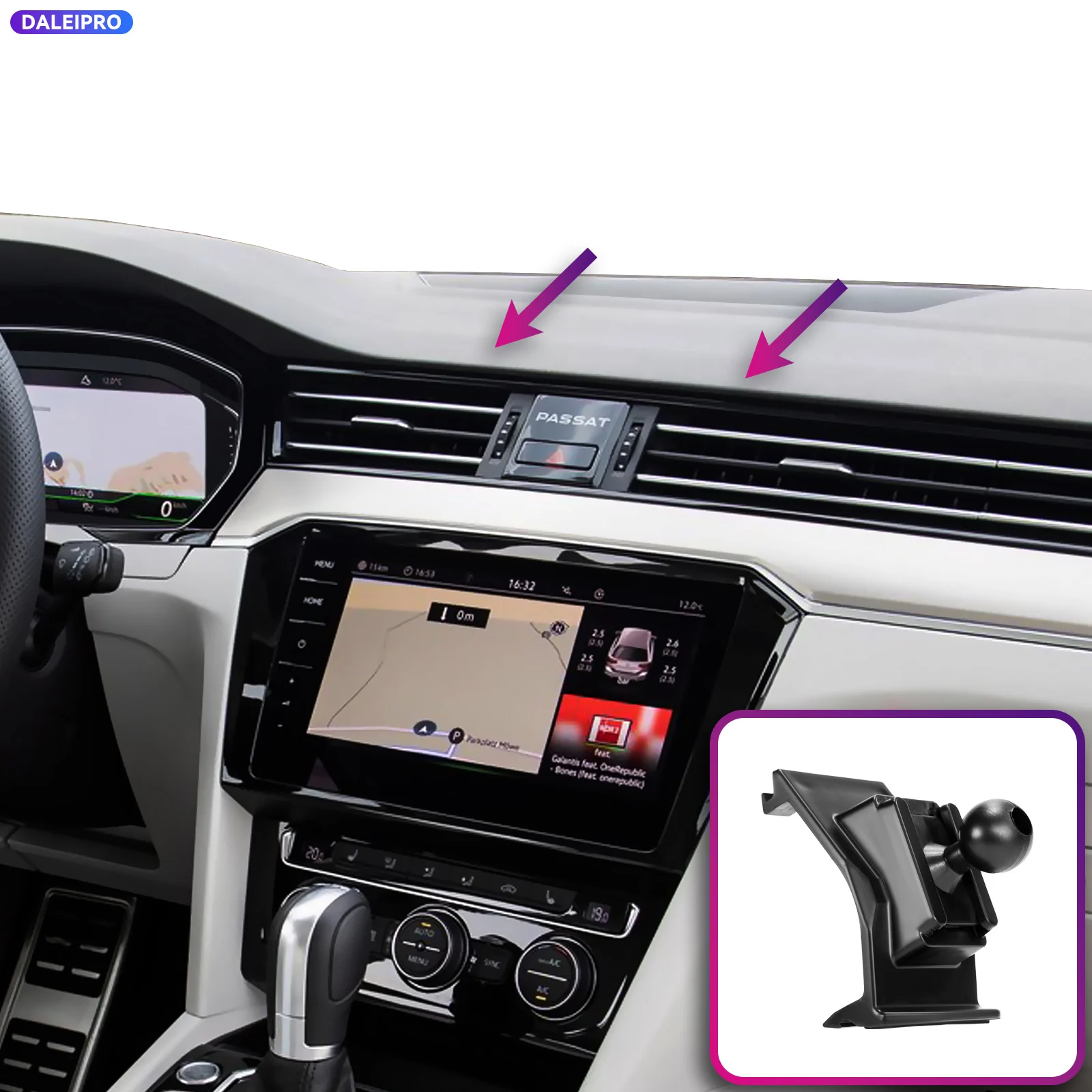 Image of Für VW Passat B8 2017-2021 2022 2023 Fahrzeugspezifische Handyhalterung Smart Car Phone Mount 66W Ladestation mit Auto-Sensing für RHD und LHD