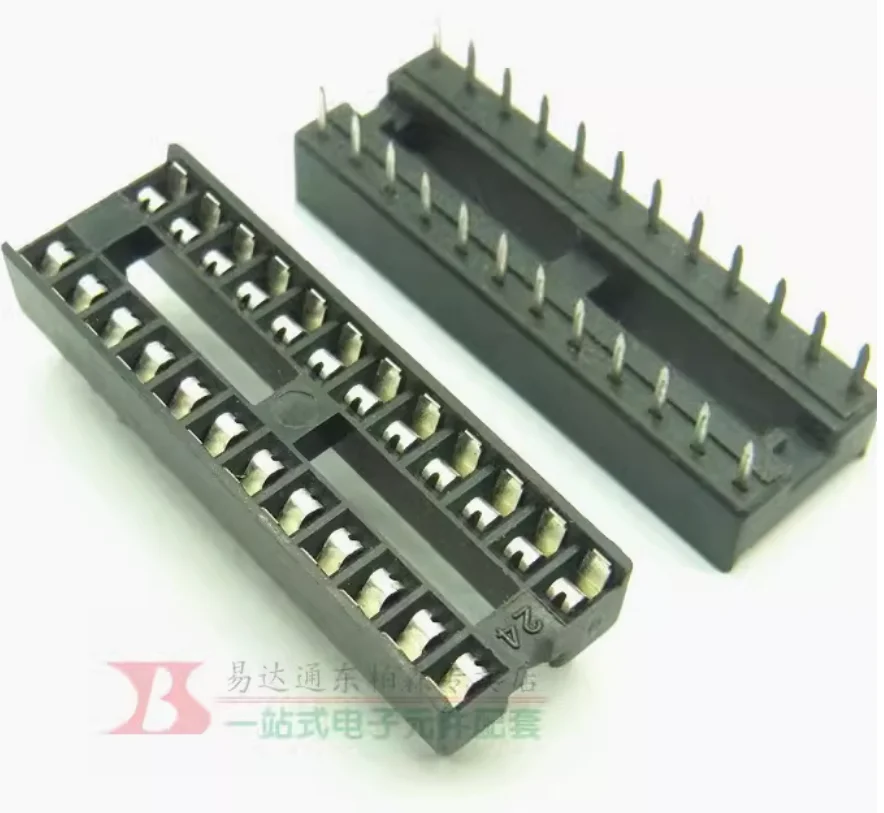 10 قطعة DIP24 24 دبابيس IC دبابيس الجسم الضيق قناة مربعة اللسان IC المقبس متحكم الإدراج المباشر 24pin رقاقة المقبس