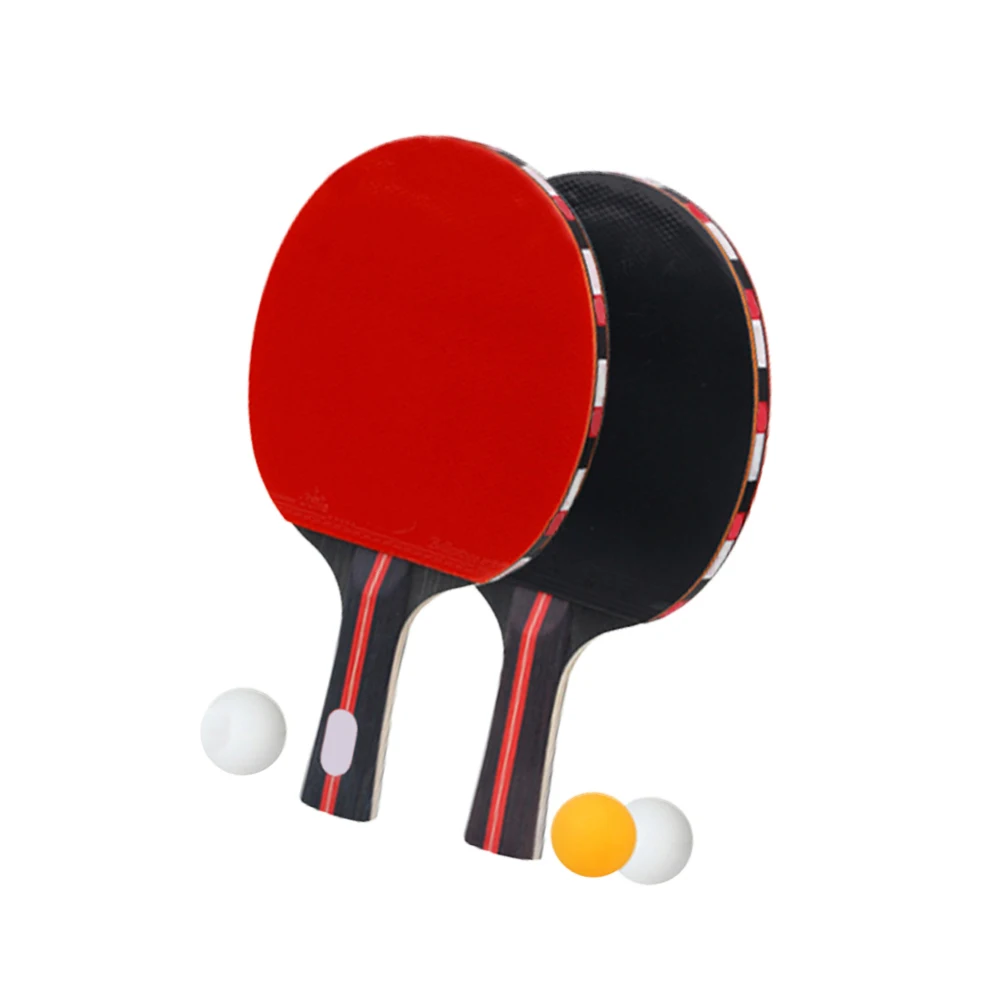

2 Table Rackets 3 Balls Table Tennis Rackets With Balls Durable Set Pong Bat Cover Wood Layer Sports Equipment