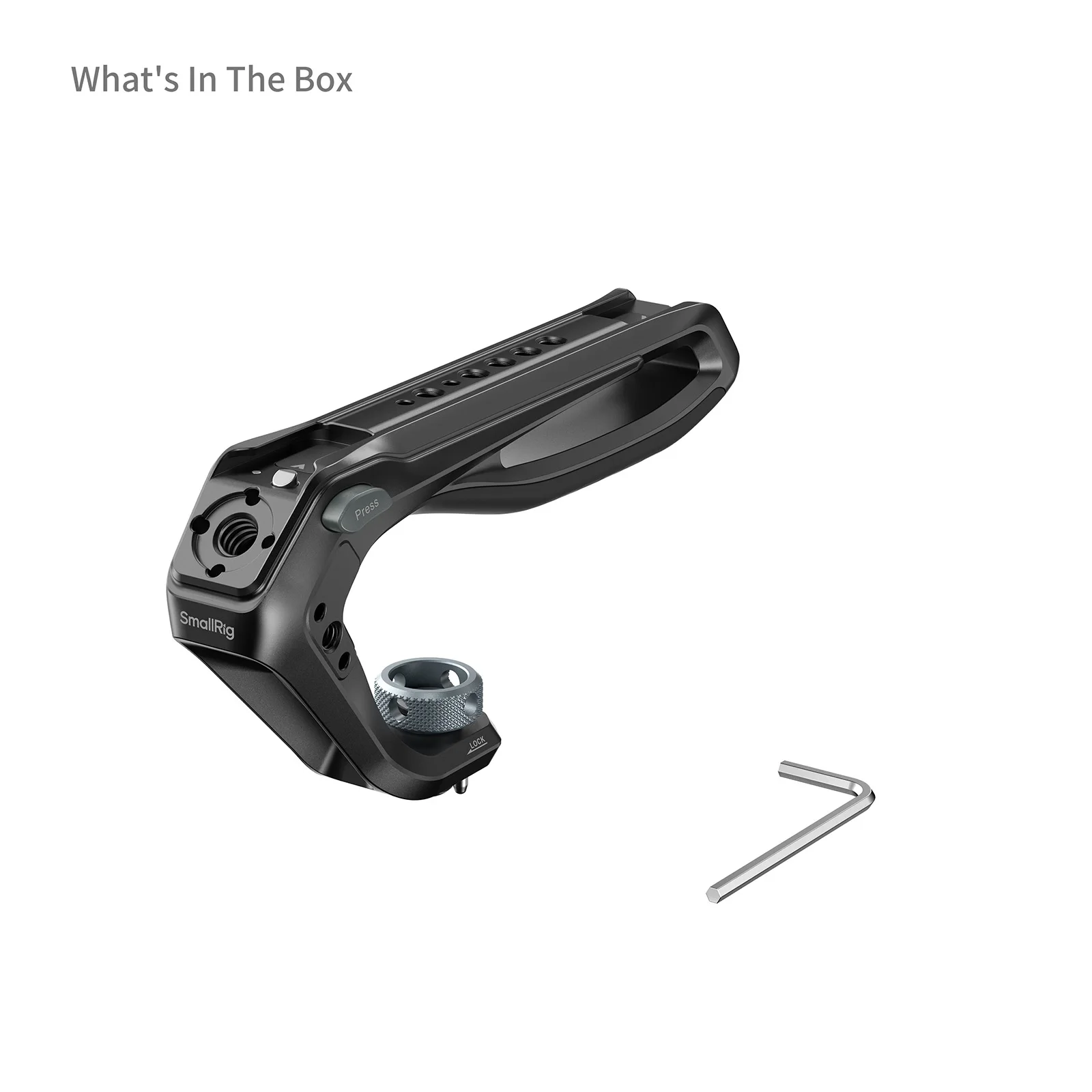 SmallRig Top Handle met ARRI-bevestigingsbeugel en cold shoe, 1/4"-20 schroefgaten, camerakooi-handgreep voor Sony, Canon en DSLR-camera's.