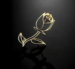 Fashion Hollow Metal Alloy Rose Brooches For Women Simple Design Clothing Coat Jewelry Party Accessories Gifts