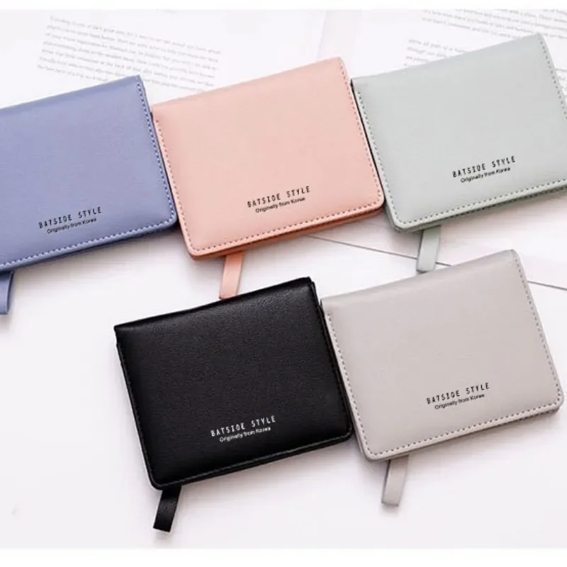 

Soft Leather Women's Purse Portable Short Storage Zipper Coin Bag Large Capacity Thin Wallet Short Two Fold Money Bag Cartera