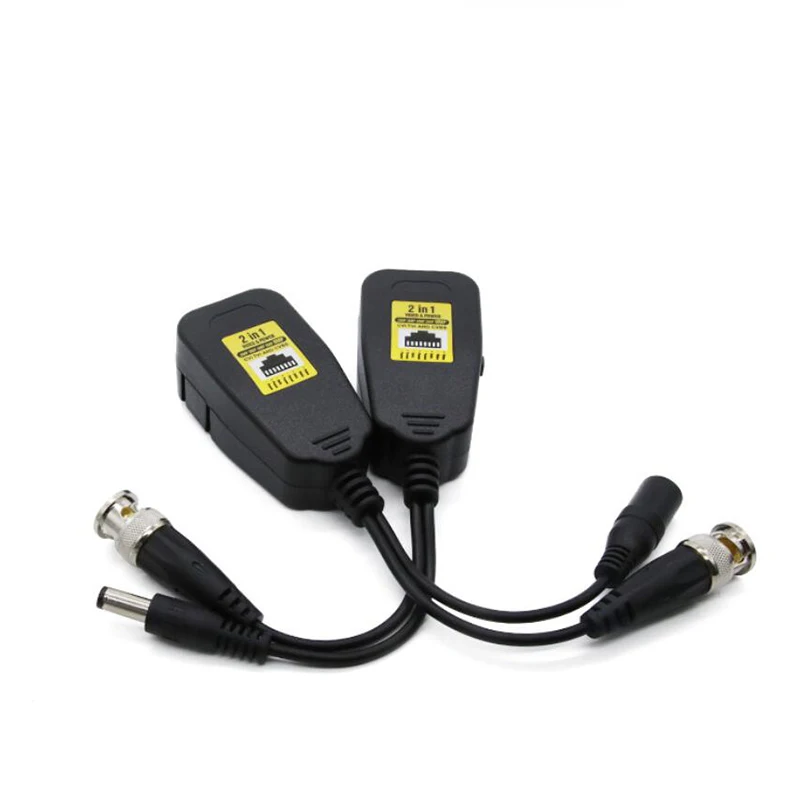 2in1 3in1 8MP HD pasif Power Video Balun Audio ke RJ45 konektor DC Converter Supply Transceiver pasif untuk CCTV kamera CVBS