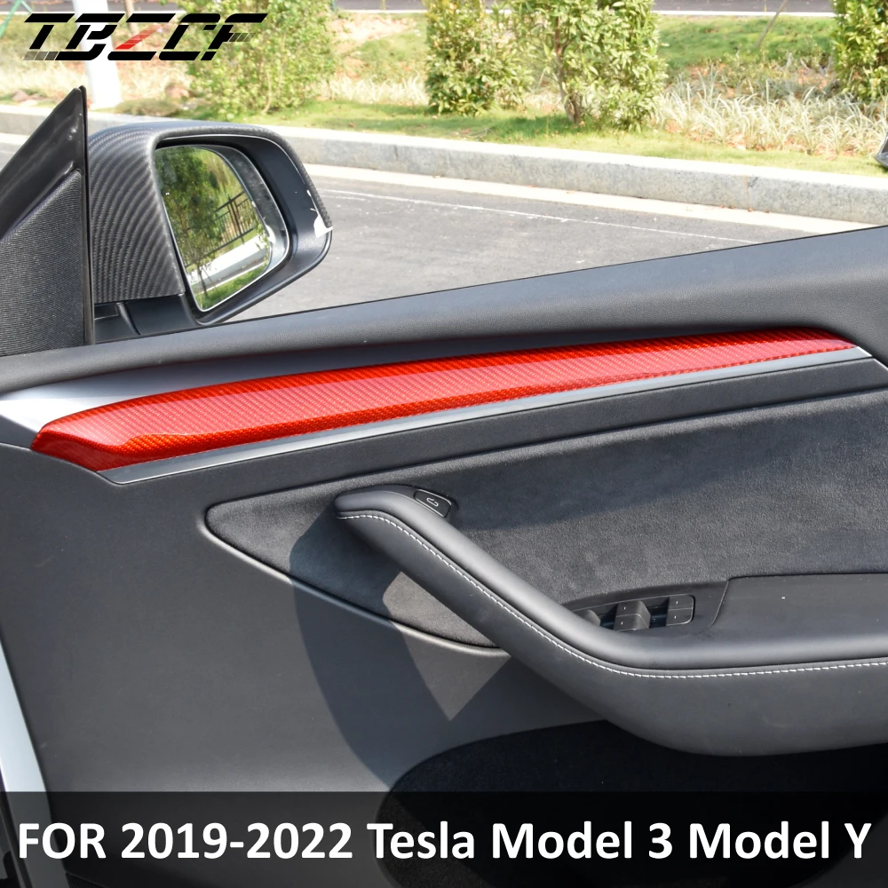 

Настоящее углеродное волокно для Tesla 2019-2023 модель 3 2019-2023 модель Y Внутренняя крышка двери TrimTesla аксессуары из сухого углеродного волокна