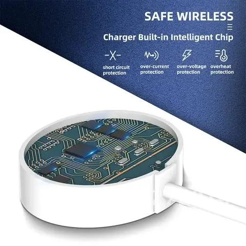 Home Magnetic Fast Wireless Charger Pad for Iwatch 5 4 3 2 1 Desktop Smart Watch Auto Stop USB Charging Cable Accessories