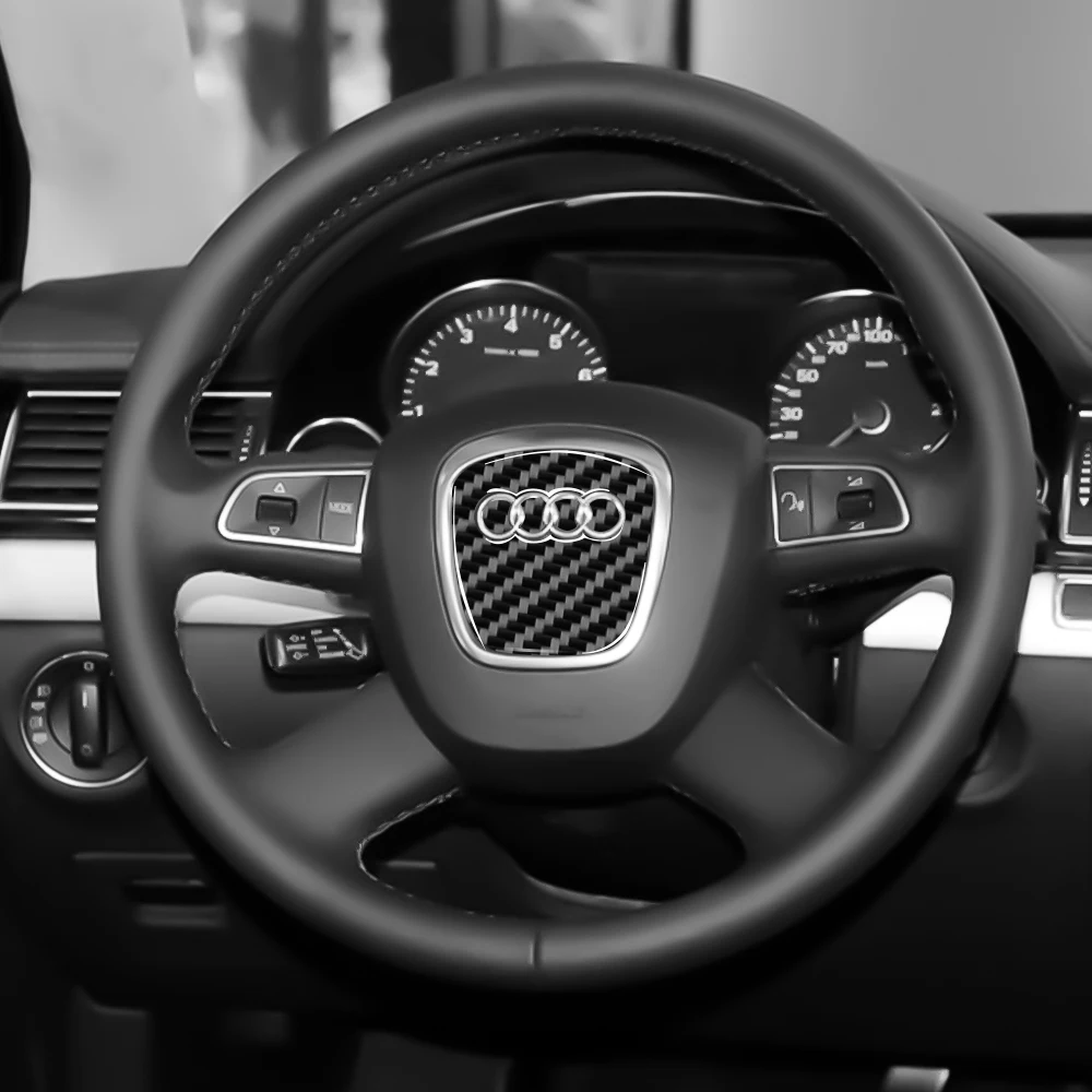 Car Steering Wheel Ring Trim Carbon Fiber Sticker Cover Decoration Auto Accessories For Audi A4 B8 A3 8P A6 C7 8V B9 B7 B6 C6 A5 - view 2