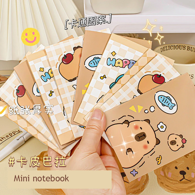 10 pack A7 Capybara Notebook Notepad Diary Planner Sketchbook School Notebooks Aesthetic Stationery Mini Notebook Back To School