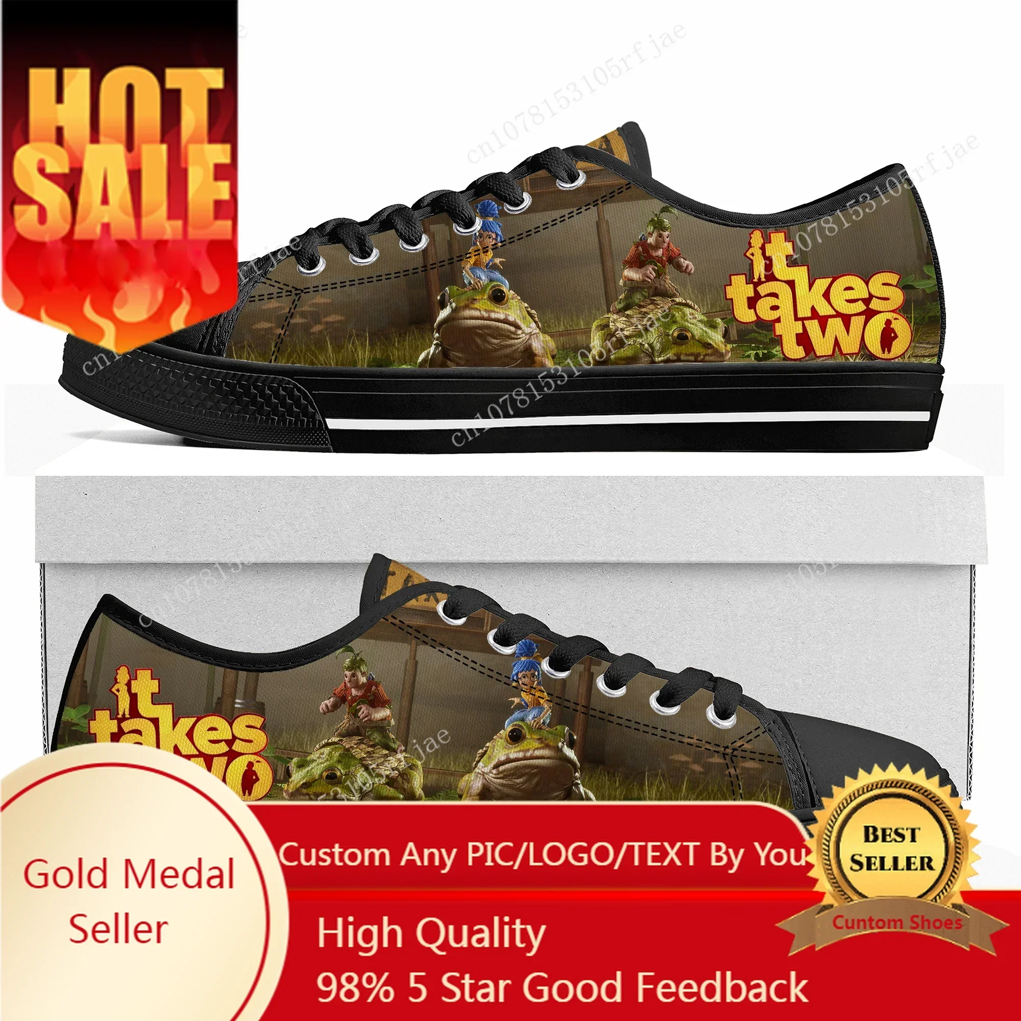 Cartoon Game It Takes Two Low Top Sneakers Womens Mens Teenager Shoes Casual Fashion Tailor Made Canvas Sneaker