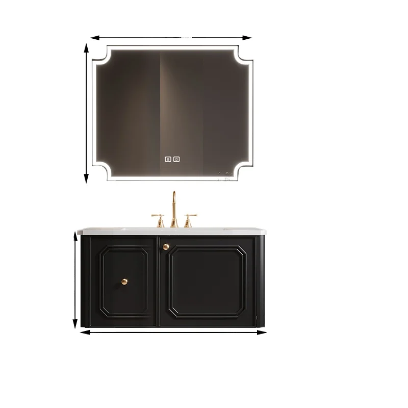 

French retro new washing and drying machine bathroom cabinet combination rock slab washing table hand and face oak luxury stone