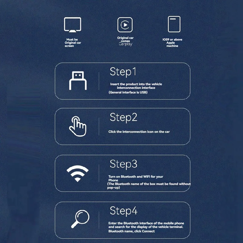 Adaptor mobil nirkabel 2 dalam 1, USB Tipe C nirkabel, adaptor mobil Android, konversi kabel otomatis ke nirkabel